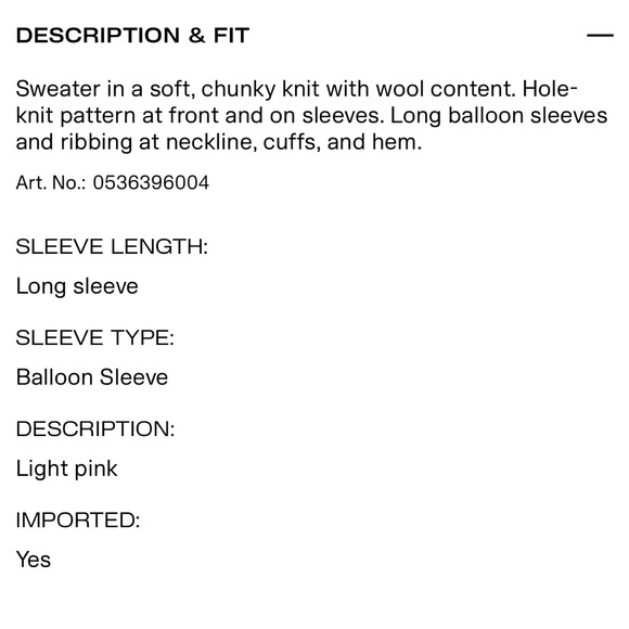 H&M pink balloon sleeve sweater - Picture 5 of 8